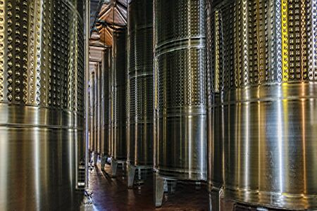 Interior view of wine cellar, mendoza province, argentina