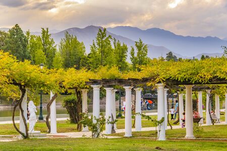 MENDOZA, ARGENTINA, APRIL - 2019 - Urban day scene at san martin park, mendoza capital, argentinaの写真素材