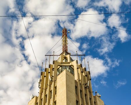 Low angle shot art deco style building, mendoza capital, argentinaの写真素材