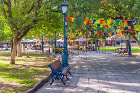 MENDOZA, ARGENTINA, APRIL - 2019 - Urban day scene at independence square park, mendoza capital, argentinaのeditorial素材