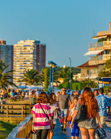 PUNTA DEL ESTE, URUGUAY, FEBRUARY - 2020 -  Mansa beach in punta del este city, Uruguayのeditorial素材