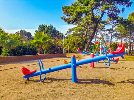 PUNTA DEL ESTE, URUGUAY, FEBRUARY - 2020 - Empty urban park at punta del este city, Uruguayのeditorial素材