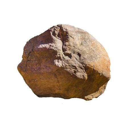Big volcanic rock photo isolated on white backgroundの写真素材