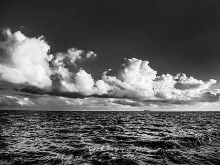 Clouds and sky landscape black and white photoの写真素材