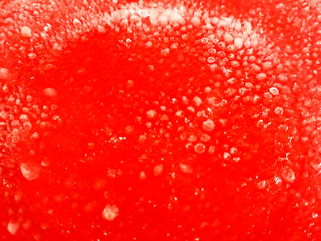 Close up texture red plastic with ice bubblesの写真素材