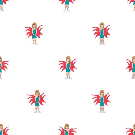 Conversational seamless pattern design fairy girl drawing motifの写真素材