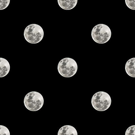 Conversational seamless pattern design full moon photo motif in black and white colorsの写真素材