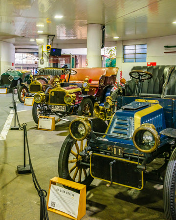 MONTEVIDEO, URUGUAY, OCTOBER - 2020 - Old car exhibit at national hertiage day, montevideo, uruguayのeditorial素材