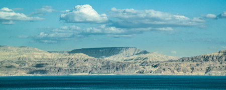 Long distant shot dead sea landscape, israel
