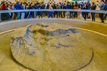 JUDEA, ISRAEL, DECEMBER - 2019 - Crowd at Masada national park museum, Judea, Israelのeditorial素材