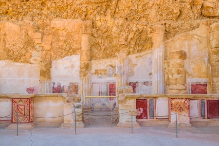 Herodes palace at masada national park fort, Judea, Israel
