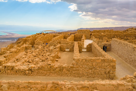 Masada national park fort, Judea, Israelのeditorial素材