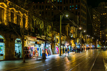 JERUSALEM, ISRAEL, DECEMBER - 2019 - Urban night scene at jerusalem city.のeditorial素材