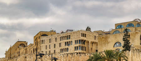 Exterior view of eastern wall, old jerusalem cityのeditorial素材