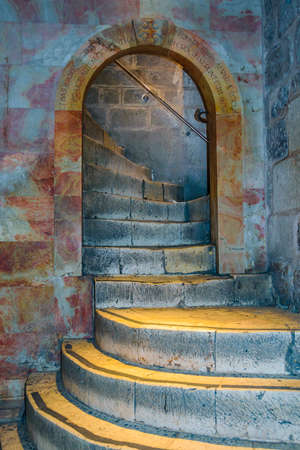 Interior scene of holy sepulcher church, old jerusalem city