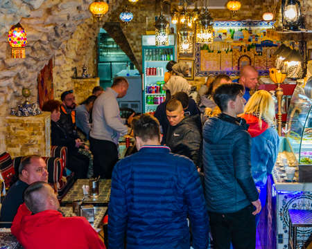 JERUSALEM, ISRAEL, DECEMBER - 2019 - Crowded commercial street at old jerusalem city,のeditorial素材