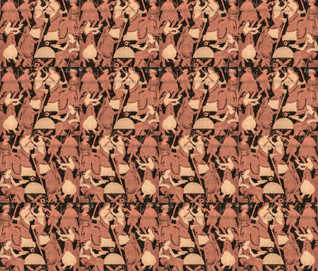Greek ancient painting motif pattern background