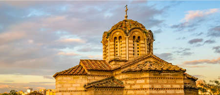 Exterior view Byzantine style church, Athens, Greece