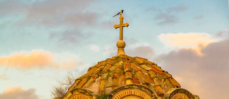 Exterior view Byzantine style church, Athens, Greece