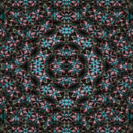 Multicolored dark kaleidoscope style geometric seamless pattern