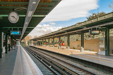 ATHENS, GREECE, JANAURY - 2020 - Exterior scene at train metro line, athens, greeceのeditorial素材