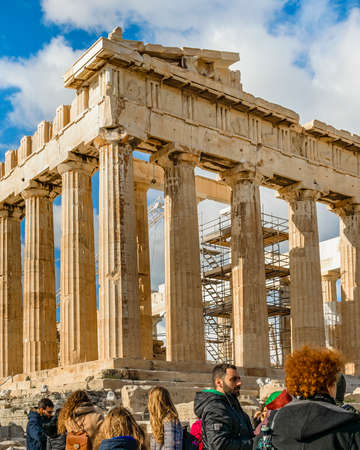 ATHENS, GREECE, JANUARY - 2020 - Famous parthenon building at acropolis of athens, greeceのeditorial素材