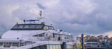 PIRAEUS, GREECE, JANUARY - 2020 - Winter day at famous piraeus port, athens, greeceのeditorial素材