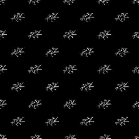 Monster birds black and white pencil sketchy style illustration motif seamless patternの写真素材