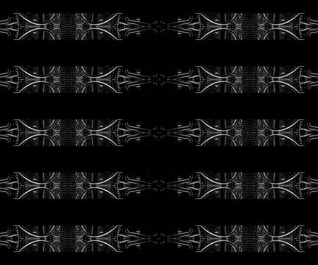 Black and white futuristic style geometric stripes seamless patternの写真素材