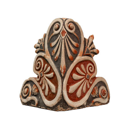 Ornate carved ancient greek architectural ornament isolated photoの写真素材