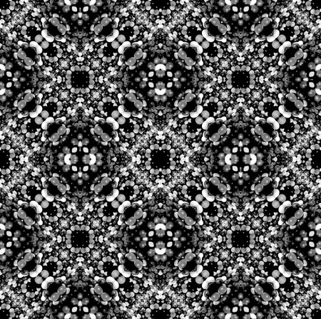 Black and white fancy abstract geometric seamless pattern mosaic