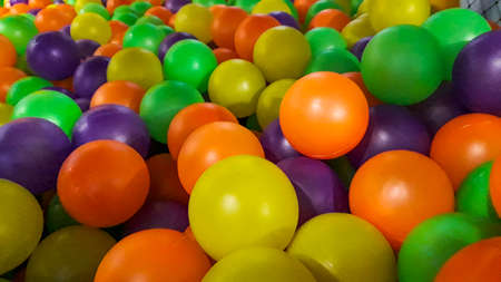 Close up multicolored balls at children playground.の写真素材