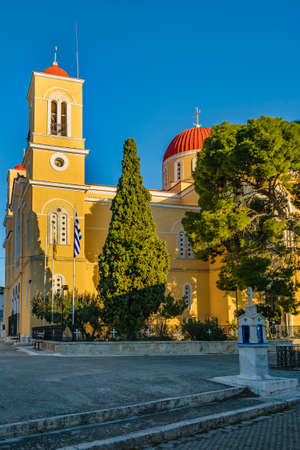 Exterior view galaxidi church, phocis, greeceの写真素材