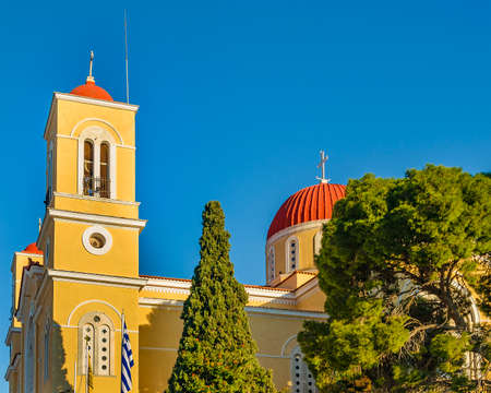 Exterior view galaxidi church, phocis, greeceの写真素材