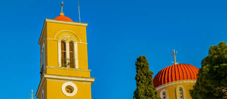 Exterior view galaxidi church, phocis, greece