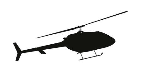 Helicopter flying graphic silhouette isolated on white background