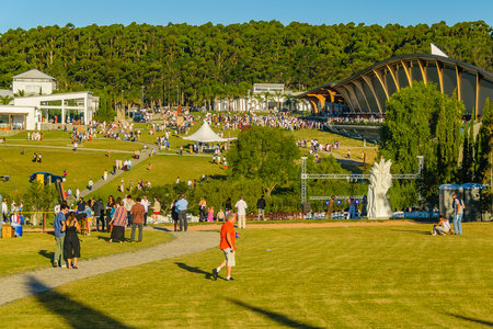 MALDONADO, URUGUAY, JANUARY - 2022 - Opening of contemporary art atchugarry museum, maldonado, uruguayのeditorial素材