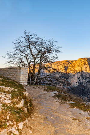 Day landscape scene at famous vikos aoos national park, greece