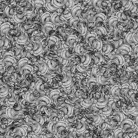 Fantasy creepy funny monster drawing motif random patternの写真素材