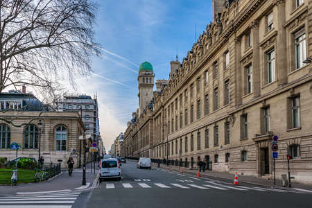 PARIS, FRANCE, JANUARY - 2020 - Exterior view of one of sorbonne university buildings, paris, franceのeditorial素材