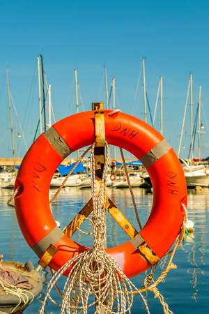 Rustic fishing boat parked at piriapolis city port, maldonado, uruguay
