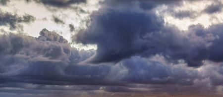 Stormy panoramic cloudscape background photo