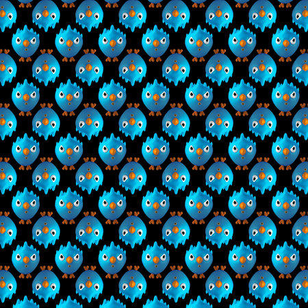 Angry baby chicken illustration motif design patternの写真素材