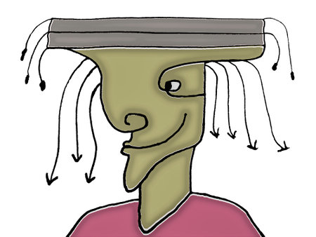 Middle shot plane fantasy alien man portrait colored drawingの写真素材