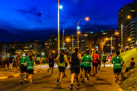 MONTEVIDEO, URUGUAY, NOVEMBER - 2022 - San felipe y santiago race, the most traditional running race...