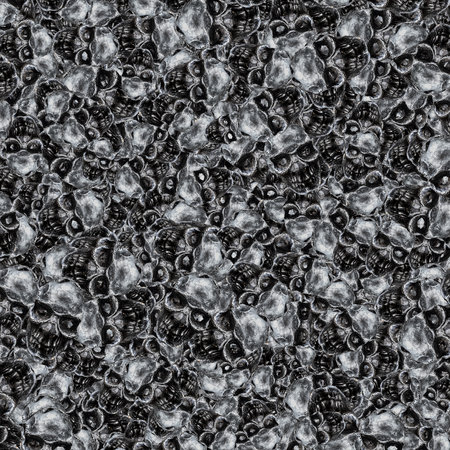 Black and white creepy head mask motif random patternの写真素材