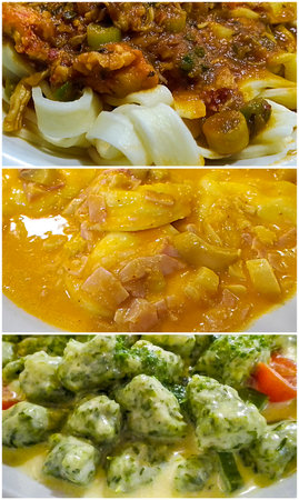 Italian pasta photo montage vertical compositionの写真素材