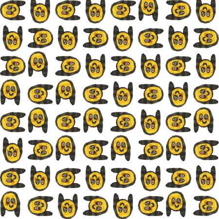 Girl emoticon drawn by girl motif geometric pattern design illustrationの写真素材