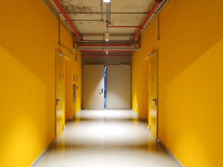 Montevideo, Uruguay; September 17 2022: Empty arena building hallway, Montevideo, Uruguay