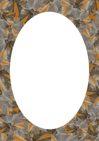 White circle frame background with decorated design bordersの写真素材
